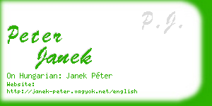 peter janek business card